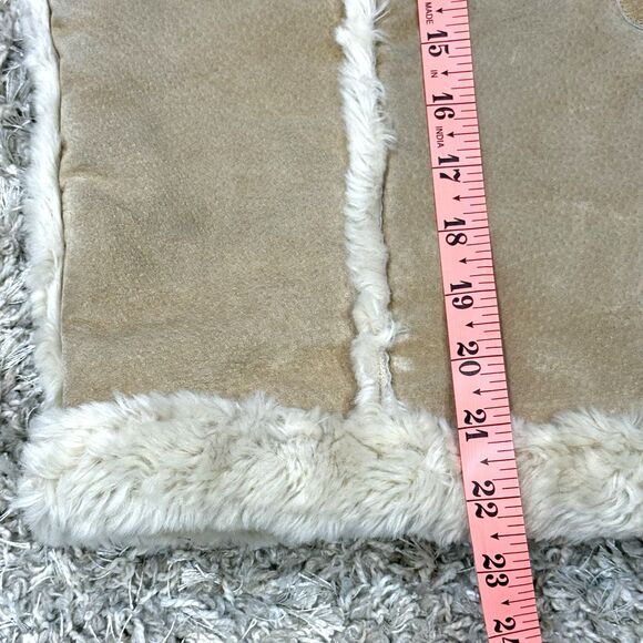 VTG Wilsons Leather Suede Vest Tan Faux Fur Lined Toggle Buttons Boho XL - Picture 5 of 10